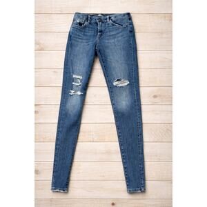 DL1961 Girls Jeans Size 12 Performance Denim Distressed Knee Blue Stretch